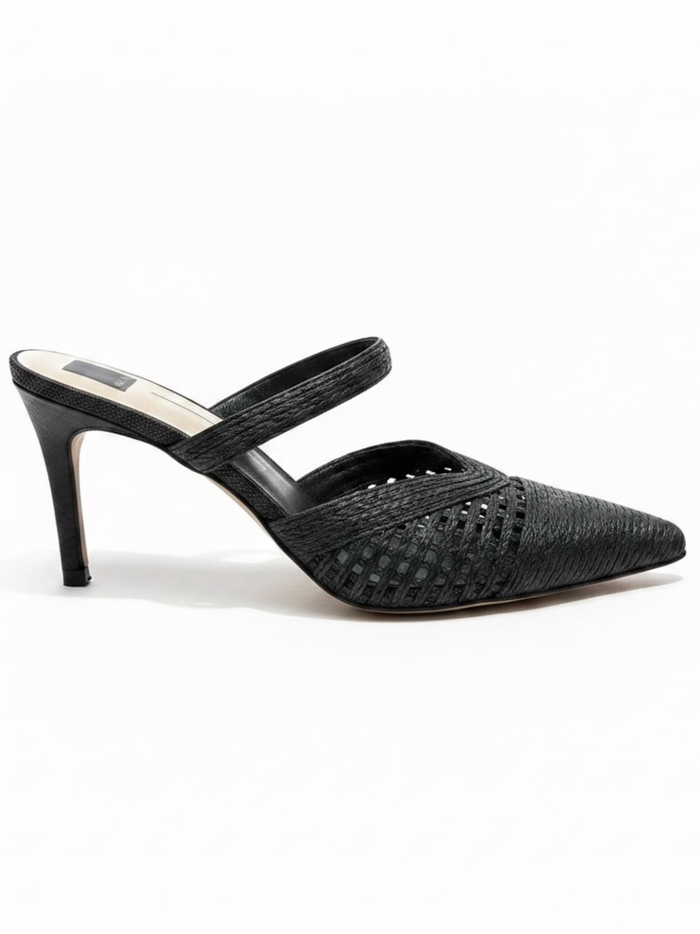 Dolce Vita Black Woven Pointed-Toe Heels